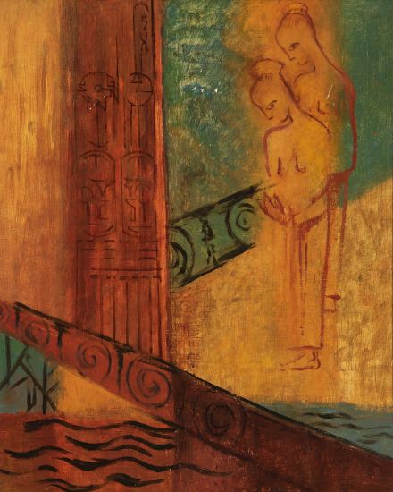 Picture of Abstract people grecian orange