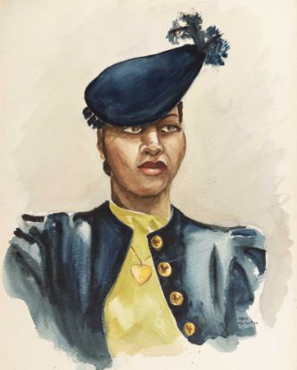 Picture of Black woman w/berret