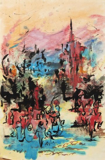 Picture of blue red abstract